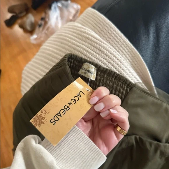 Elegant Strapless Olive Dress - Picture 7 of 10